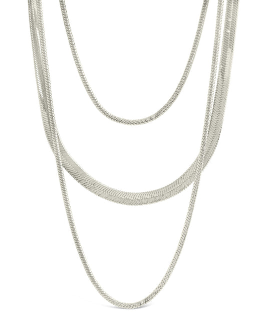 Everly Layered Herringbone Chain Necklace
