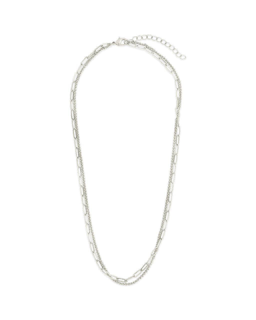 Emery Paperclip & Curb Chain Layered Necklace
