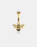 Golden Bee CZ Belly Ring