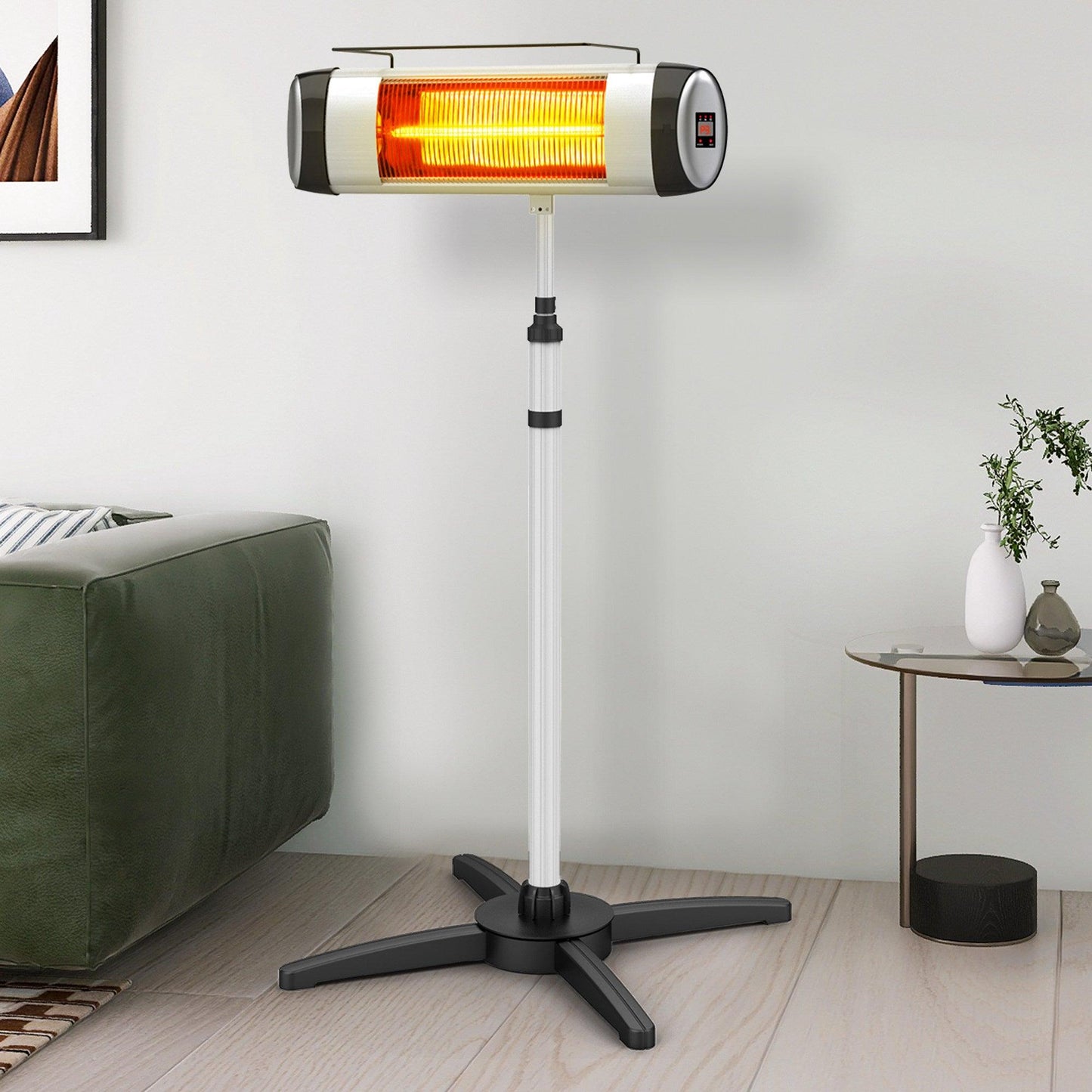 Porch Garden Electric Thermostat Patio Heater Standing Garden 1500W Infrared Heater with Remote Control Outdoor/Indoor