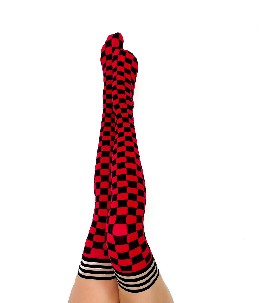 Game Day! - Red & Black Thigh-Highs