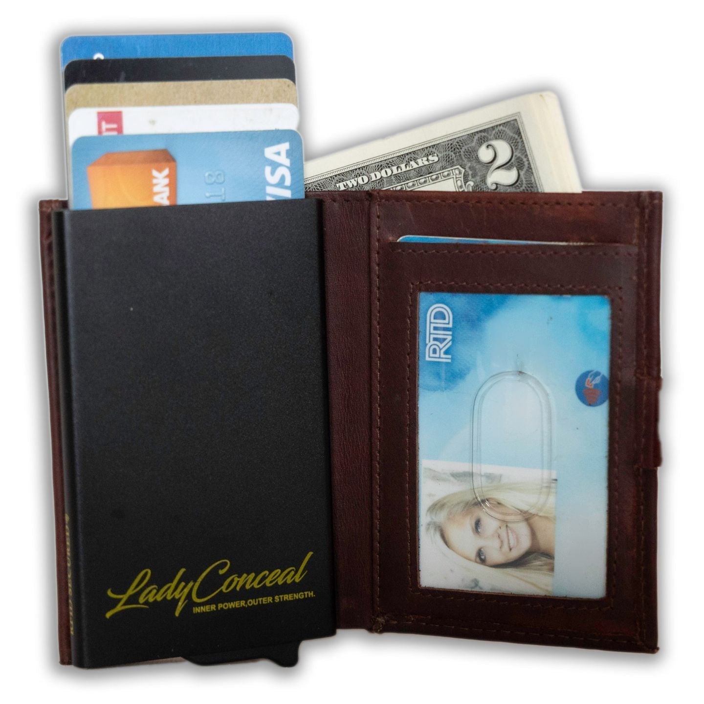Nova RFID Compact Leather Wallet by Lady Conceal