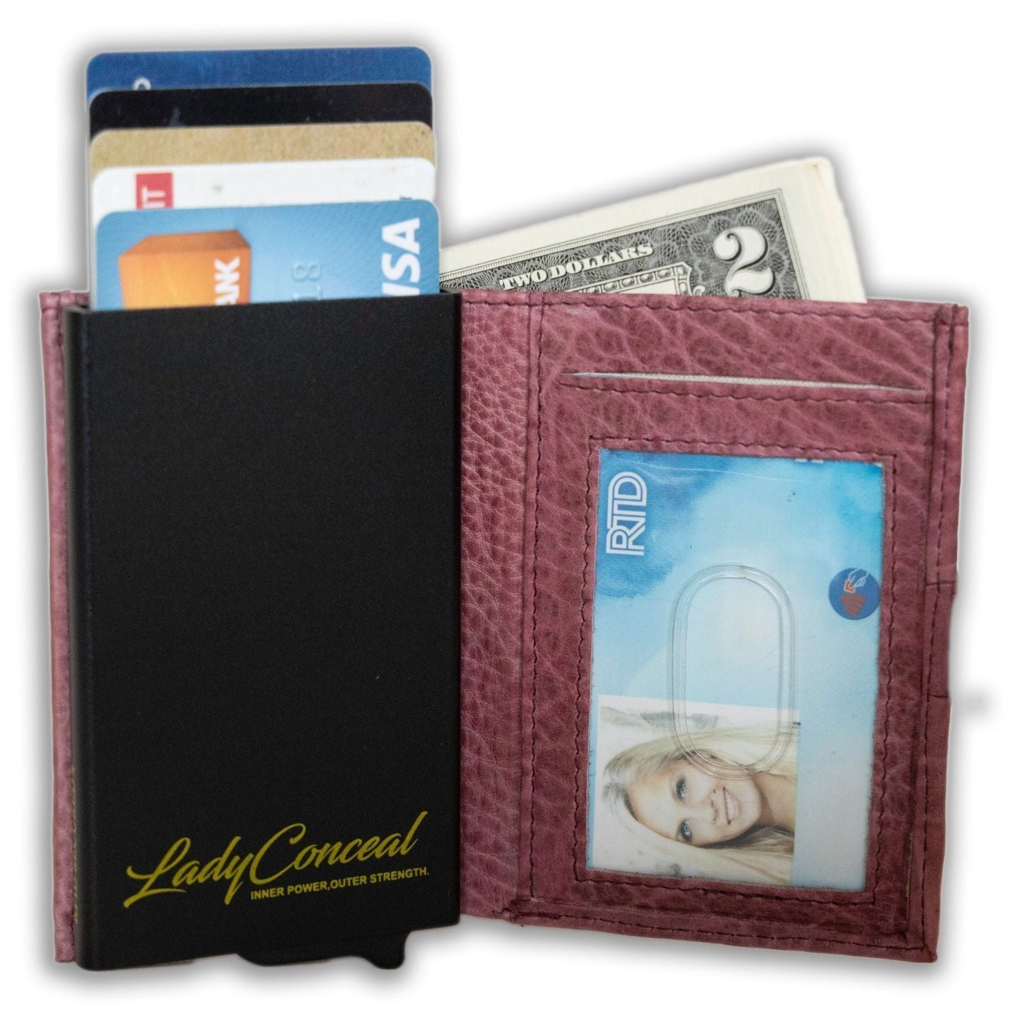 Nova RFID Compact Leather Wallet by Lady Conceal