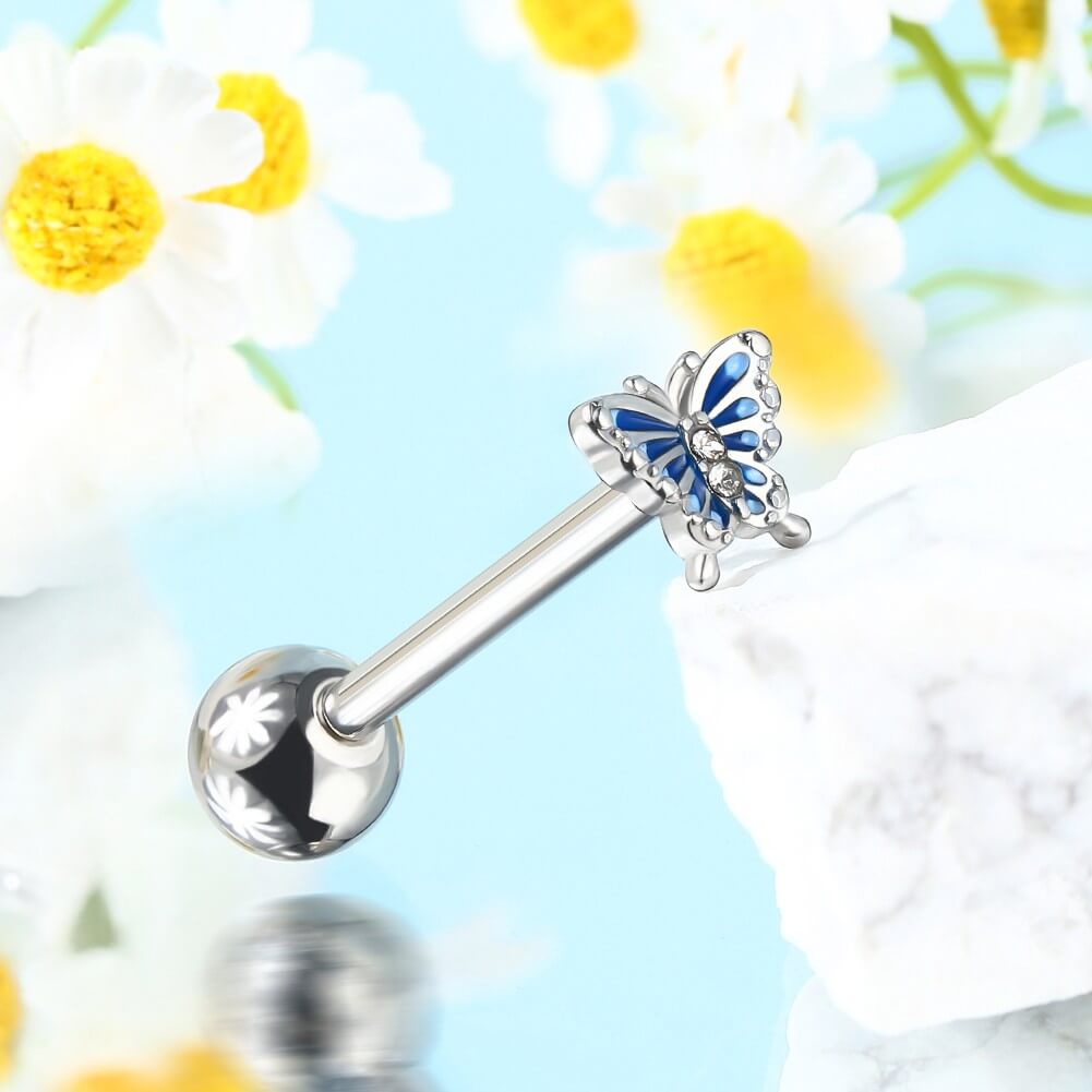 Butterfly Internally Threaded Tongue Barbell
