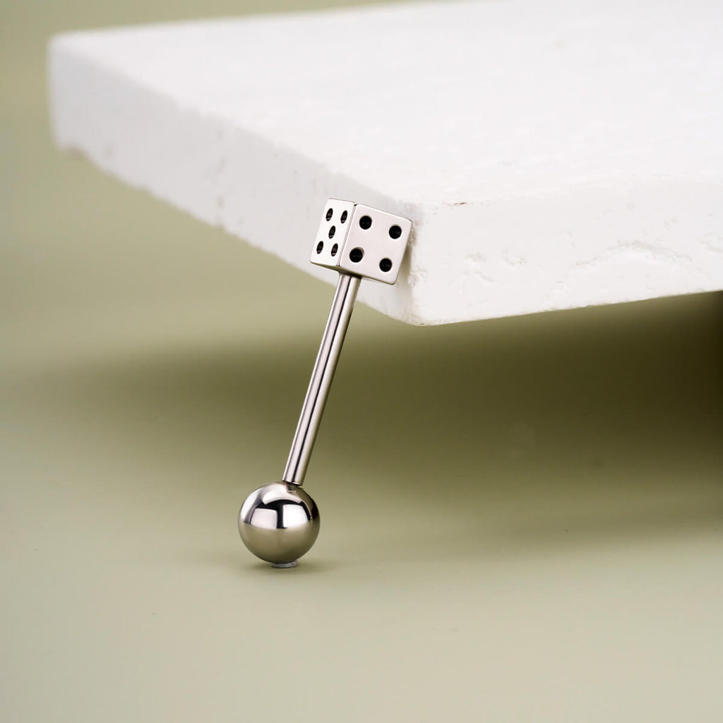 Dice Internally Threaded Tongue Barbell