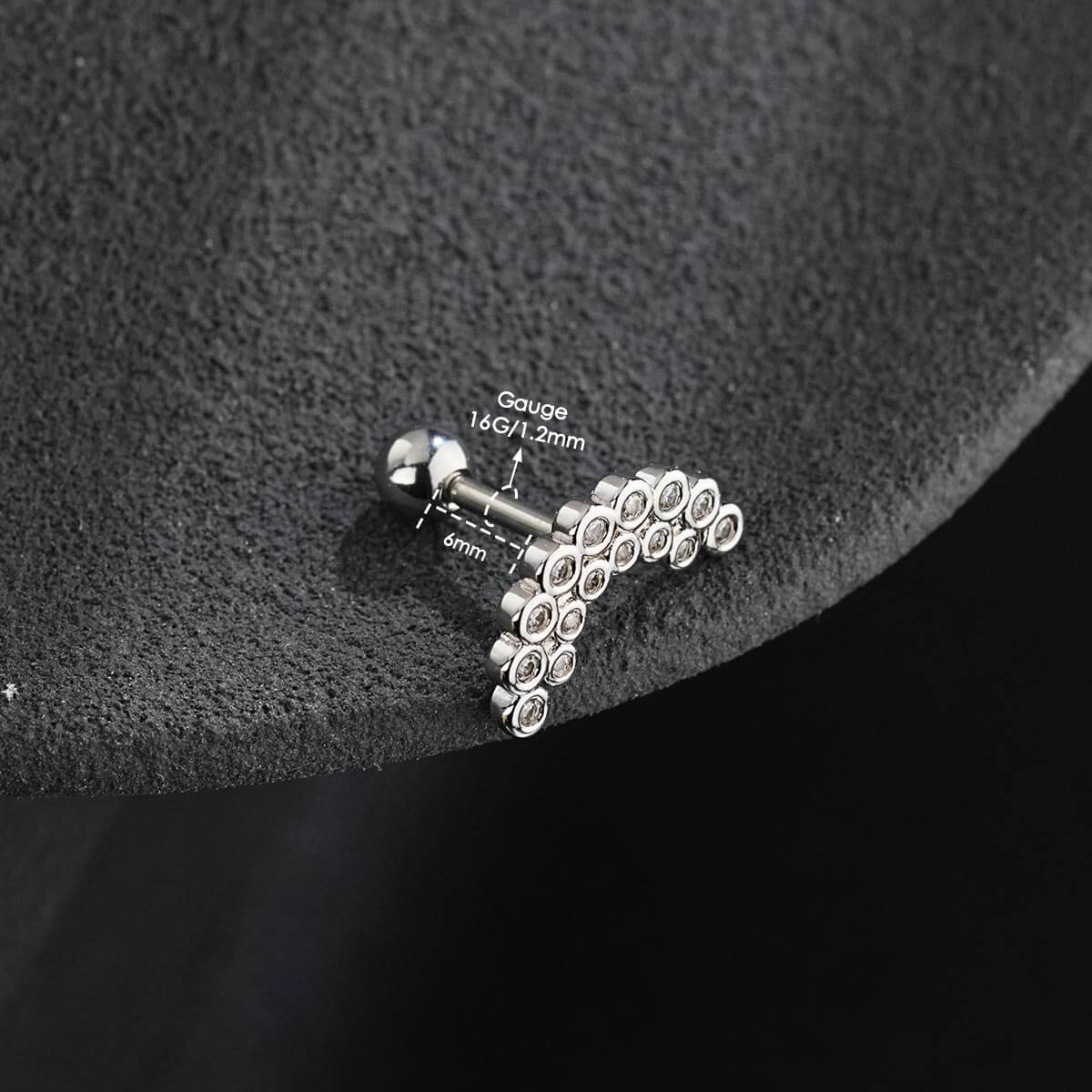 CZ Helix Earring Cartilage Stud