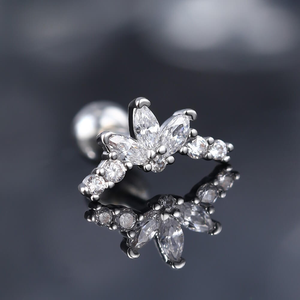 CZ Cartilage Stud Helix Earring