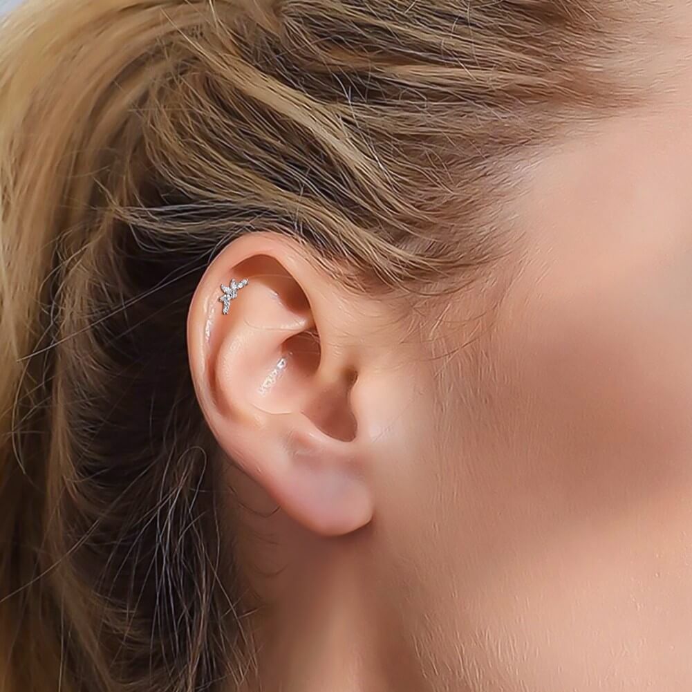 CZ Cartilage Stud Helix Earring