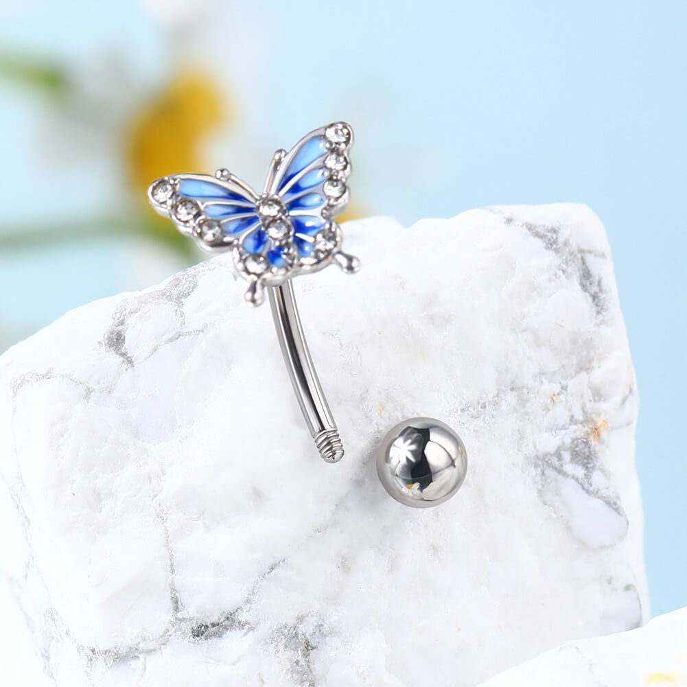 Blue Butterfly Rook Earring
