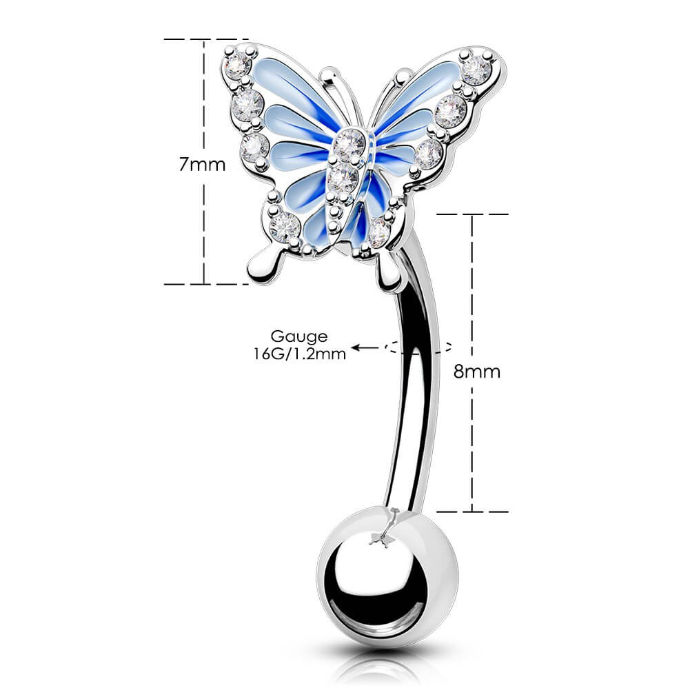 Blue Butterfly Rook Earring