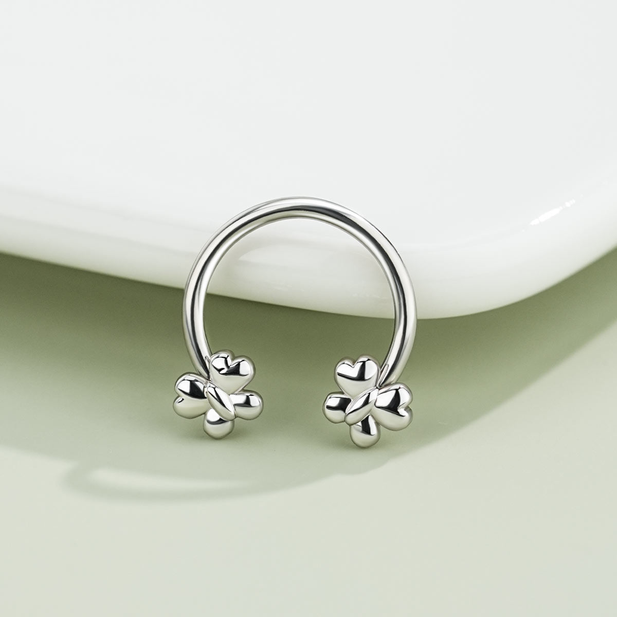 Puffed Butterfly Horseshoe Septum Ring
