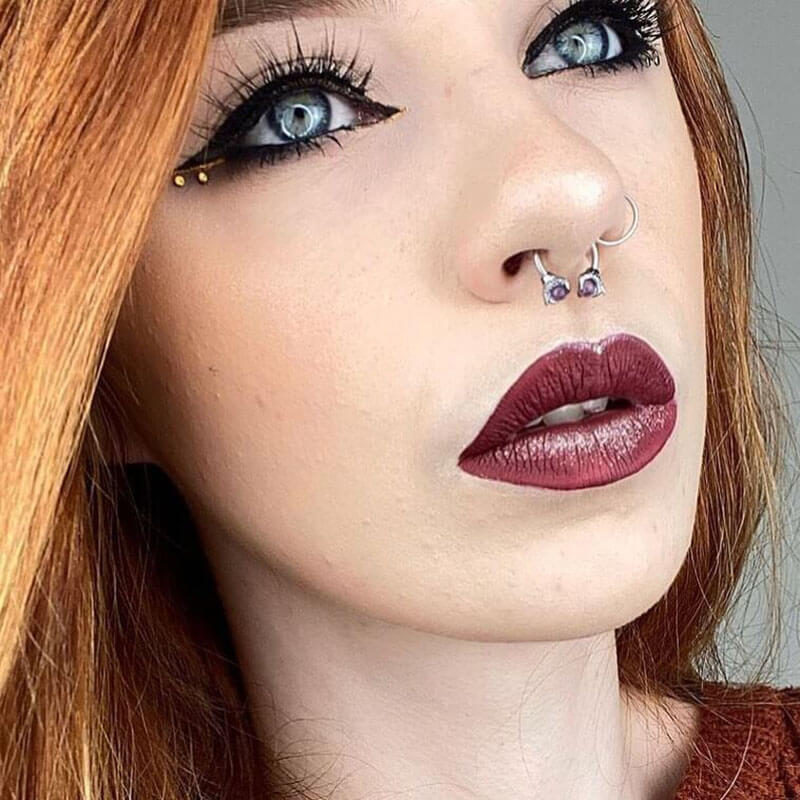 18G Purple Gem Dragon Daith Septum Ring