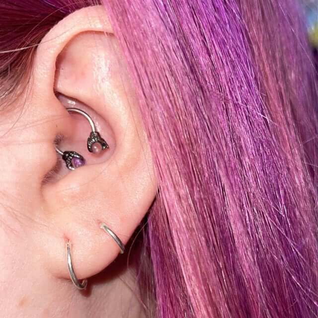 18G Purple Gem Dragon Daith Septum Ring