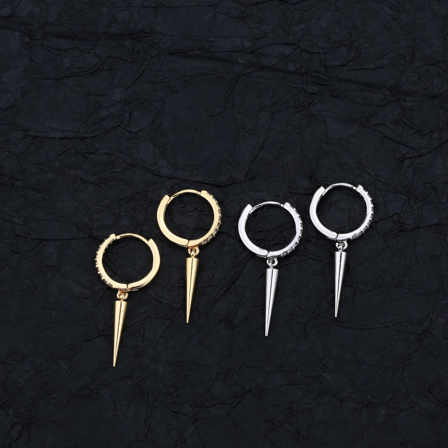 2PCS Sleek Cone Dangle Drop Earrings