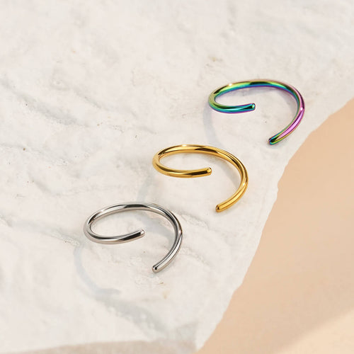 12Pcs Multicolored Seamless Nose Ring Set