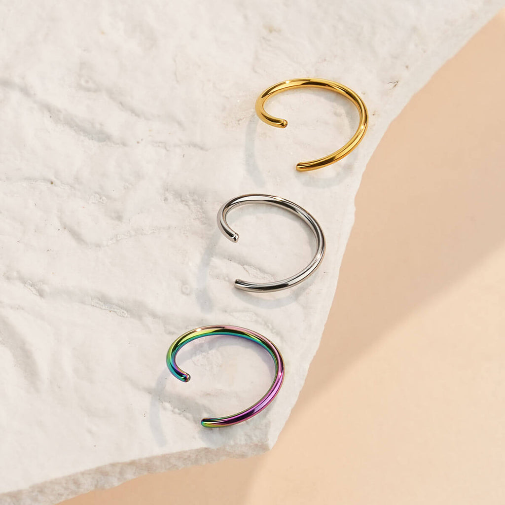 12Pcs Multicolored Seamless Nose Ring Set