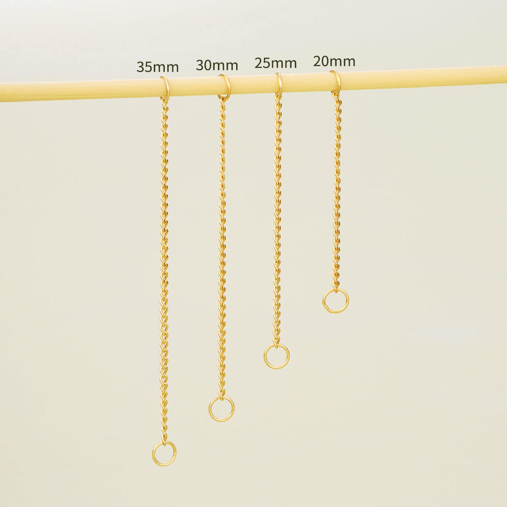 14K Gold Single Chain Cartilage Earring
