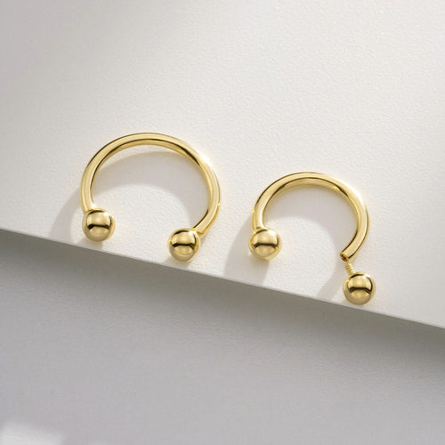 14k Gold 16G Classic Horseshoe Septum Ring