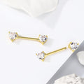 14K Gold Heart CZ Nipple Ring