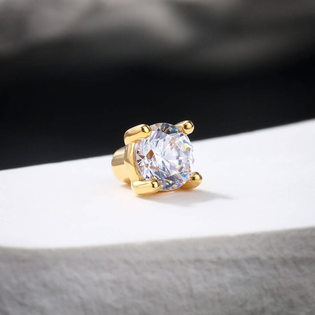 14K Gold CZ Replacement Belly Ring Ball