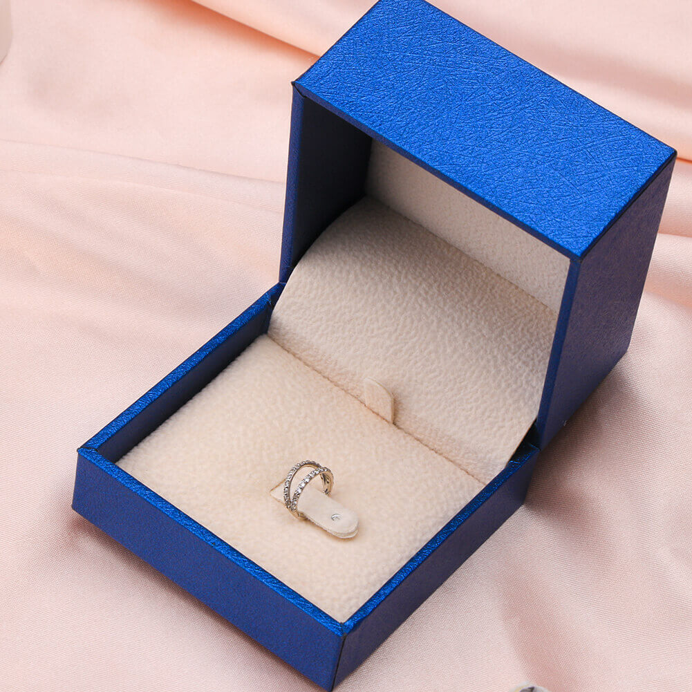 18G 14K White Gold Double Row CZ Nose Hoop