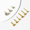 14K Gold CZ Threadless Nose Stud