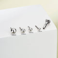 14K White Gold Round Head Threadless Nose Stud