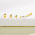 14K Gold Ball Threadless Cartilage Stud