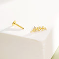 14K Gold Leaves Threadless Helix & Nose Stud