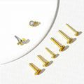 14K Gold CZ Beads Threadless Nose Stud