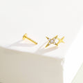 14K Gold Shinny Star Threadless Nose Stud