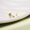 14K Gold Flat Heart Shape Threadless Nose Stud