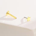 14K Gold Flat Star Threadless Nose & Earring Stud
