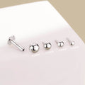 14K White Gold Half Ball Threadless Cartilage Stud