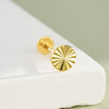 14K Gold Ray of Light Disc Threadless Cartilage Stud