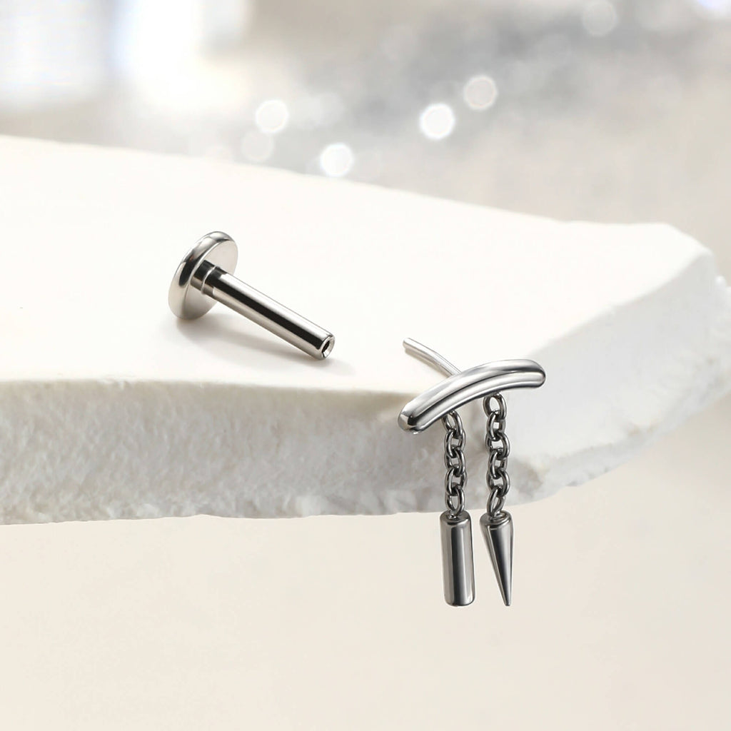Spike Dangle Threadless Push-Pin Cartilage Stud