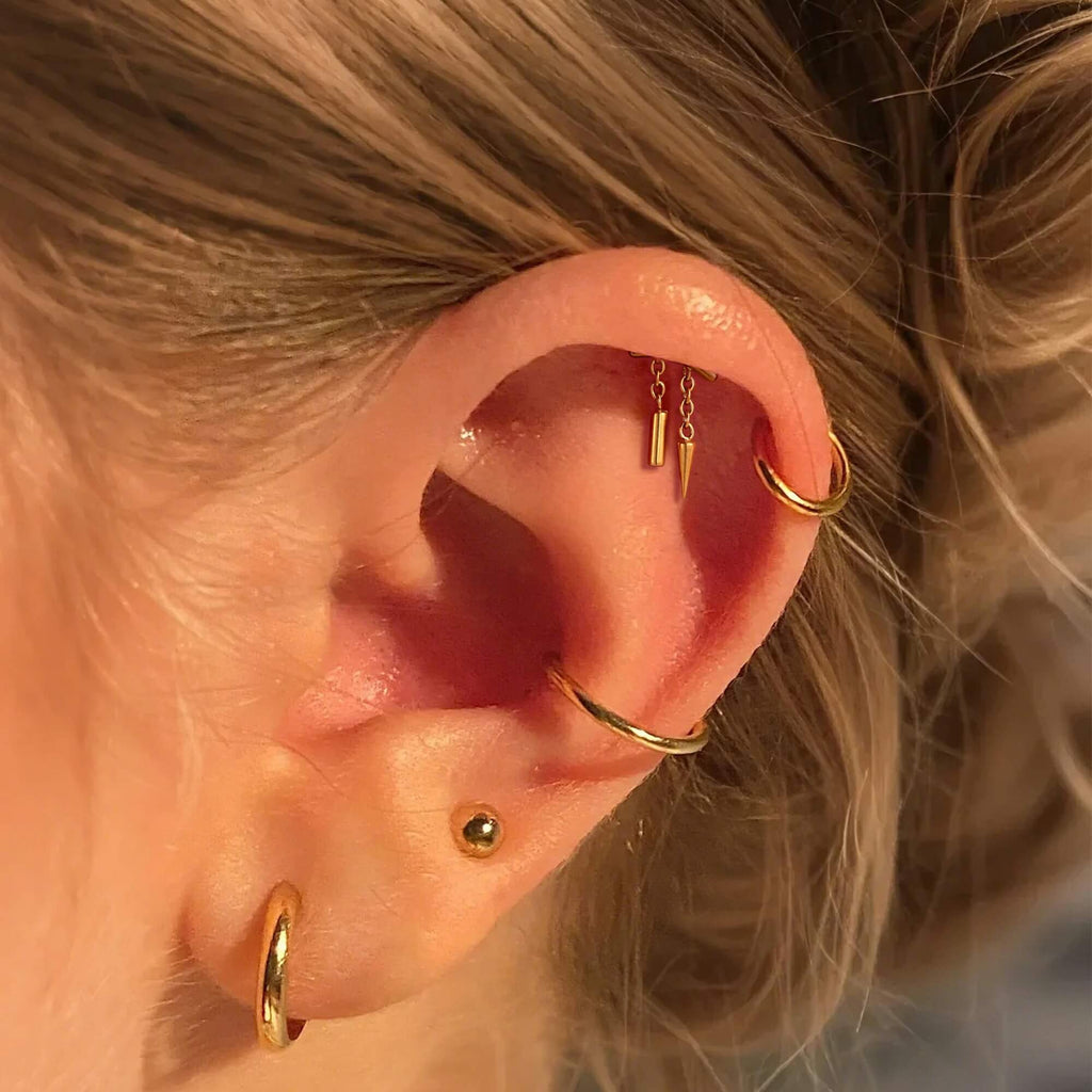 Spike Dangle Threadless Push-Pin Cartilage Stud
