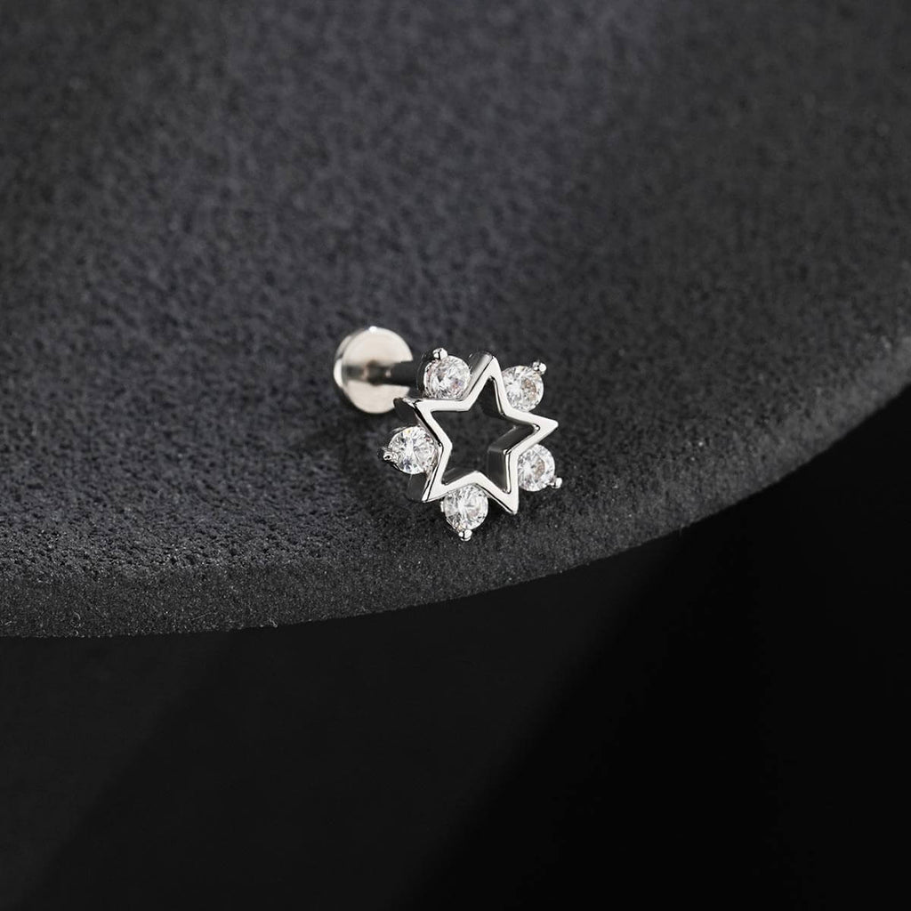 Star Internally Threaded Cartilage Stud