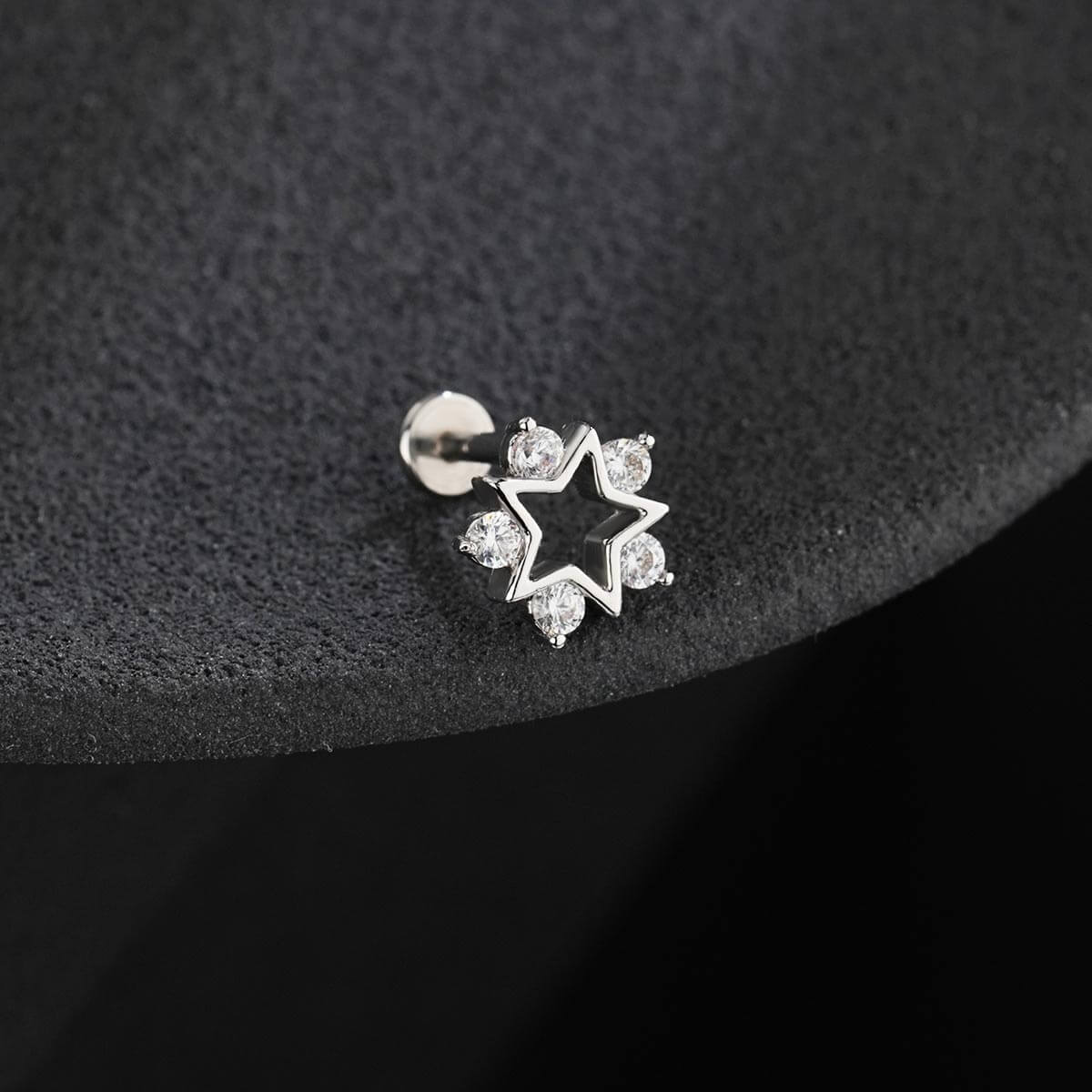 Star Internally Threaded Cartilage Stud