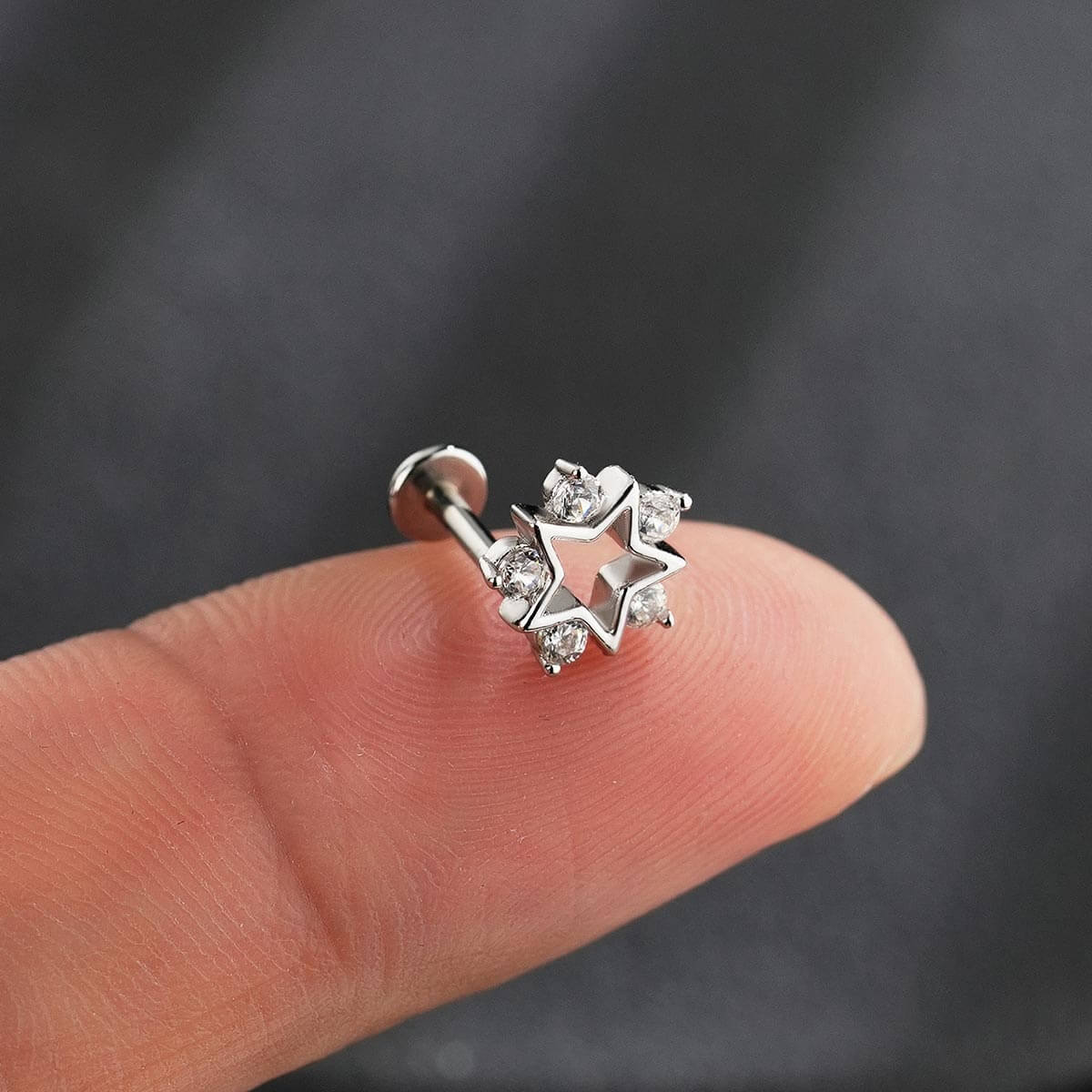 Star Internally Threaded Cartilage Stud