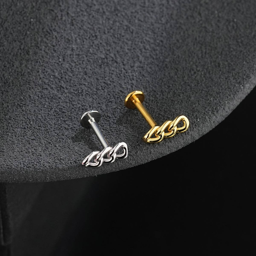 Chain Top Internally Threaded Cartilage Stud