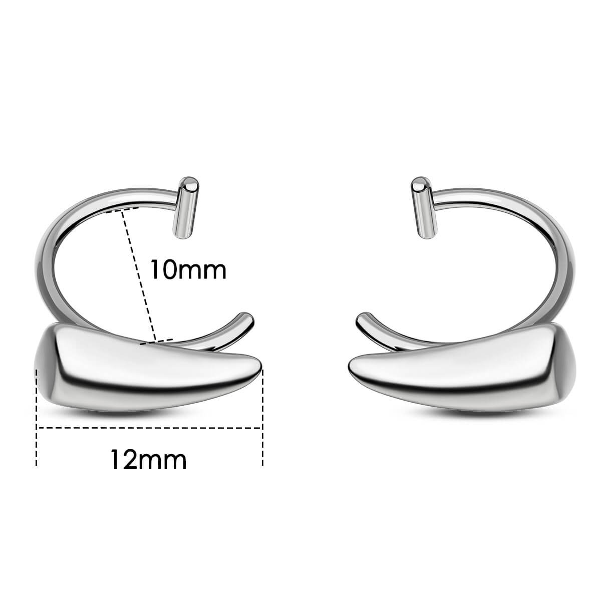 2PCS 316L Stainless Steel Fake Lip Ring