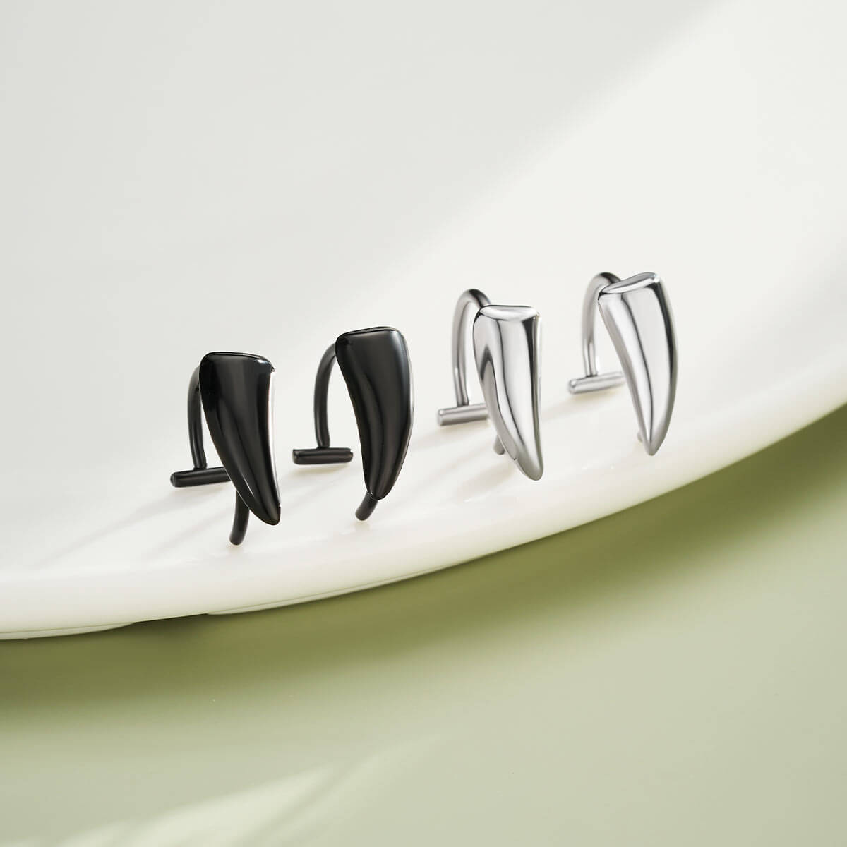 2PCS 316L Stainless Steel Fake Lip Ring