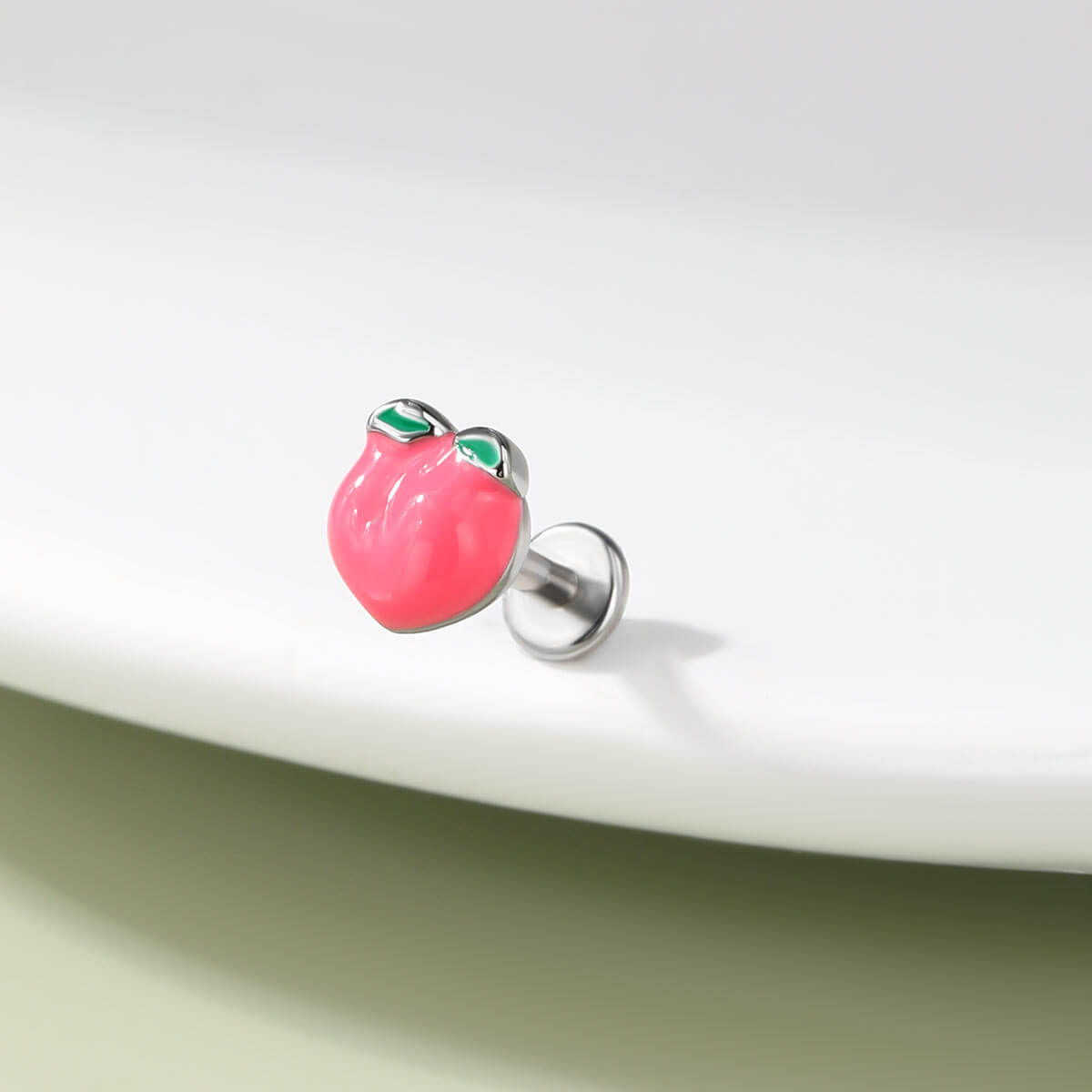 Oufer X Roly Plump Peach Internally Threaded Labret Stud