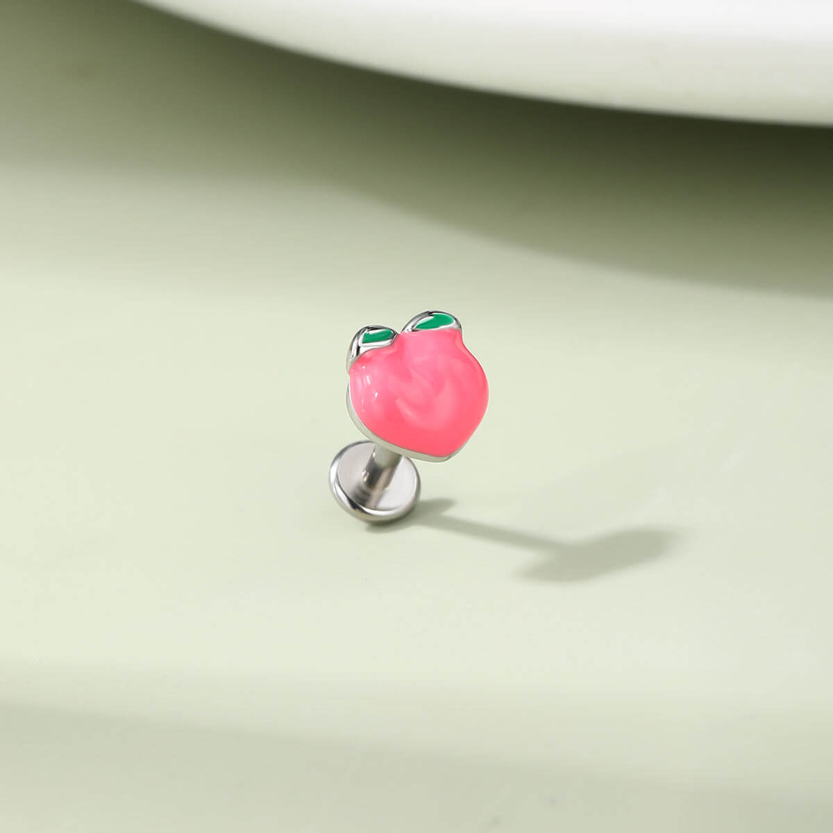 Oufer X Roly Plump Peach Internally Threaded Labret Stud