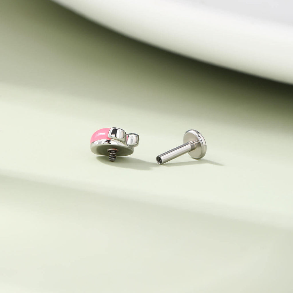 Oufer X Roly Plump Peach Internally Threaded Labret Stud