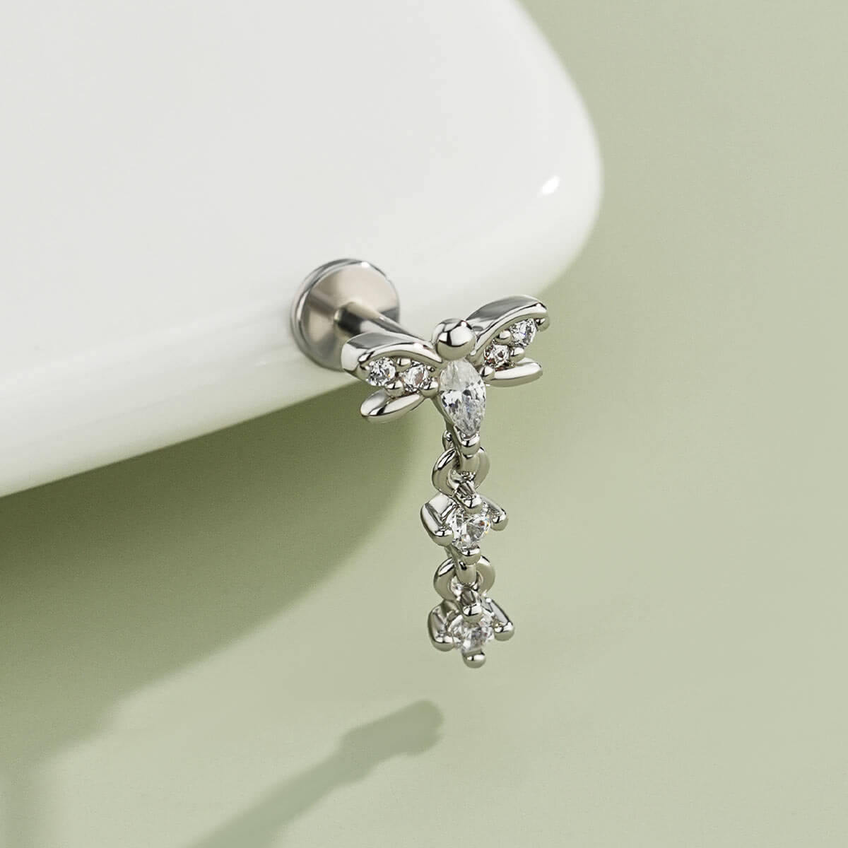 Dragonfly Dangle Internally Threaded Helix Stud