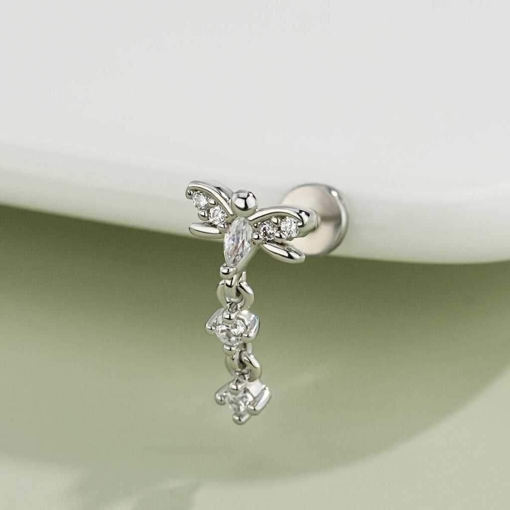 Dragonfly Dangle Internally Threaded Helix Stud