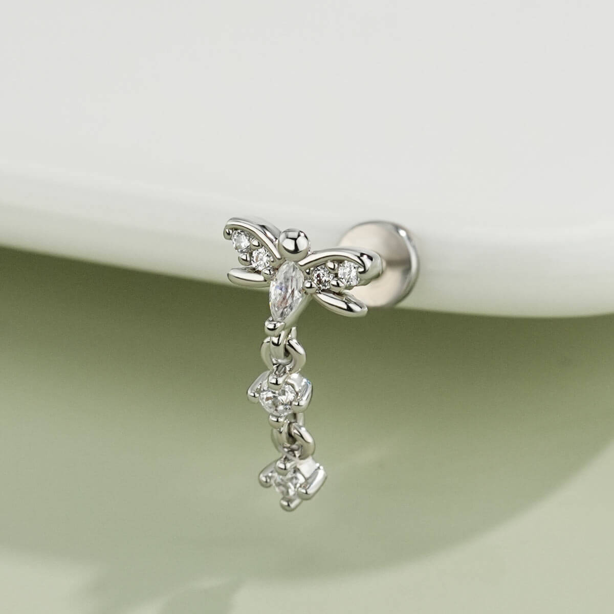 Dragonfly Dangle Internally Threaded Helix Stud