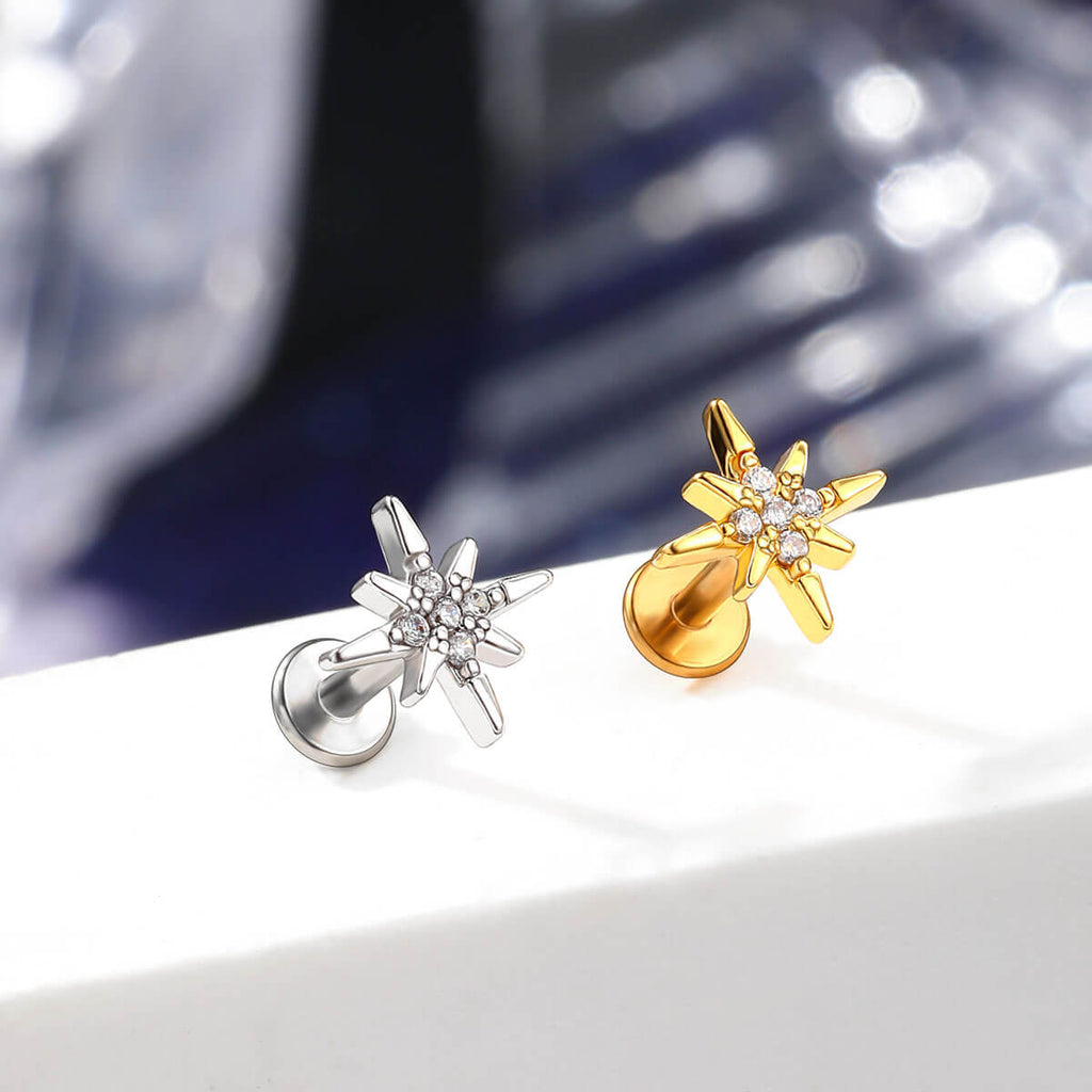 Sunflower Internally Threaded Cartilage Stud